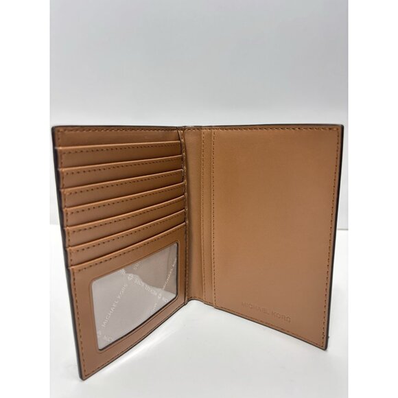 Michael Kors Women’s Fold Wallet Designer Document Carrier Brown Leather Mini - Picture 2 of 10